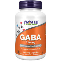 NOW - ГАБА 750 мг - 100 веган капсули